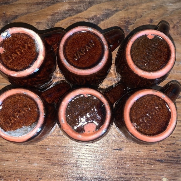 BROWN DRIP GLAZE SHOT GLASSES - Picture 3 of 3